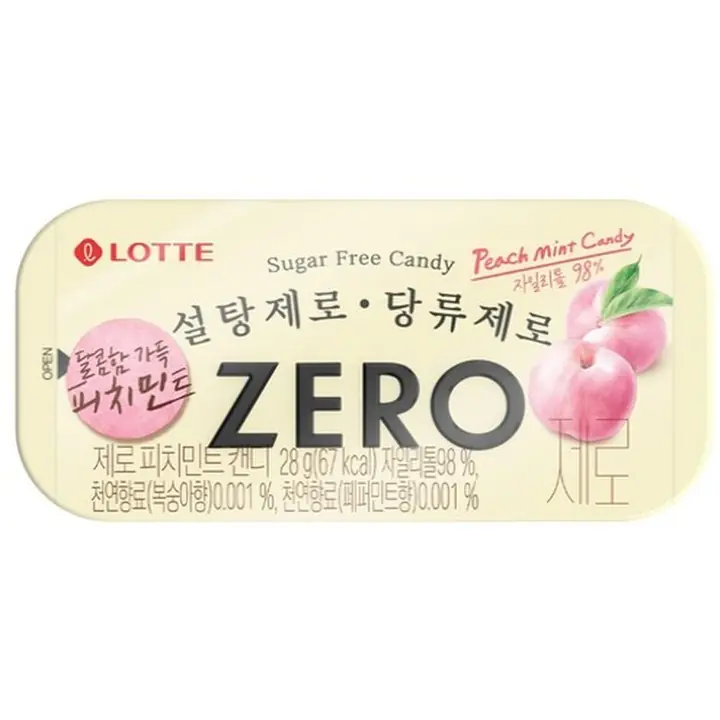 롯데제로 피치민트 캔디 제품 사진