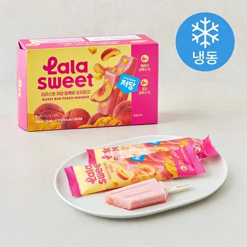 라라스윗 저당 피치망고 듬뿍바 아이스크림 제품 사진