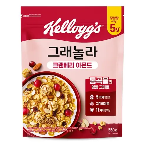 켈로그 크랜베리 아몬드 그래놀라 시리얼 제품 사진