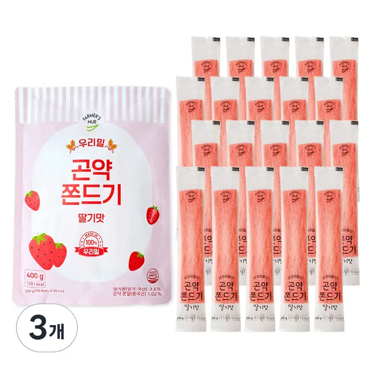 파머스휴 우리밀 곤약쫀드기 딸기맛 제품 사진