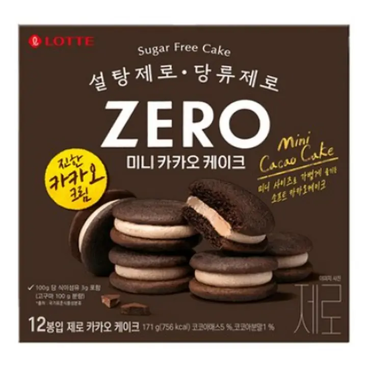 롯데제로 카카오 케이크 제품 사진