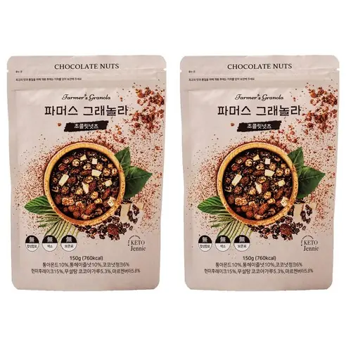 키토제니 저당 파머스그래놀라 초콜릿넛츠 시리얼 제품 사진