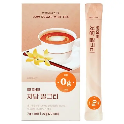 무화당 저당 밀크티 바닐라 얼그레이맛 간편 스틱 제품 사진
