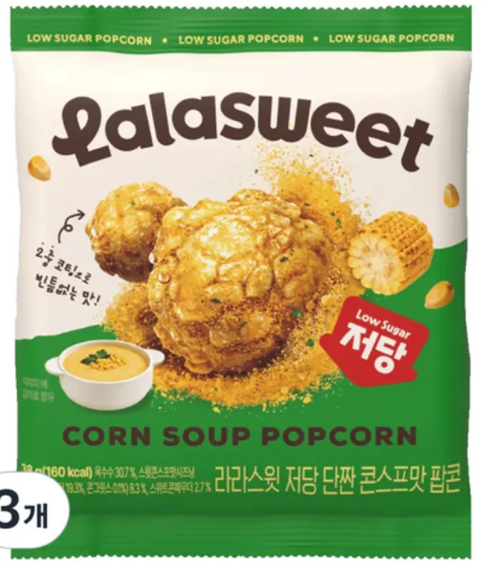 라라스윗 저당 콘스프맛 팝콘 제품 사진