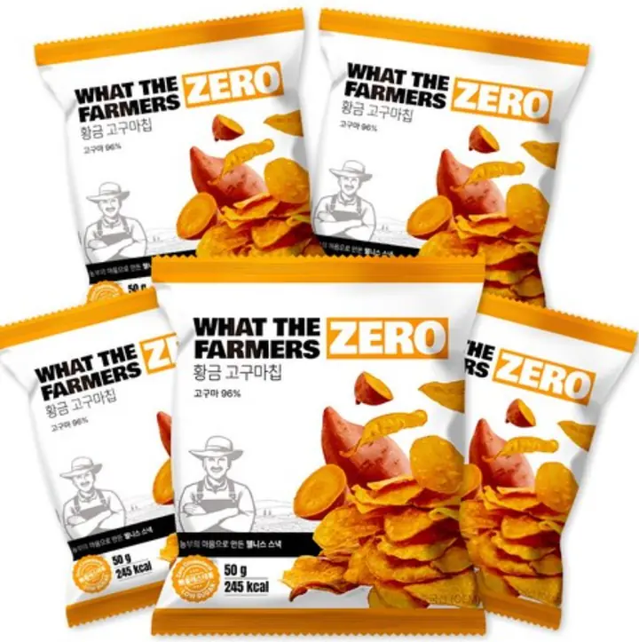 왓더파머스 제로 과자 통슬라이스 저당 간식 무가당 골드황금고구마칩 제품 사진