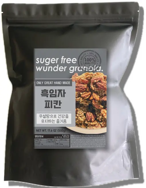 분더 무설탕 그래놀라 흑임자피칸 제품 사진