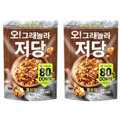 마켓오네이처 오 그래놀라 저당 통보리 시리얼 제품 사진