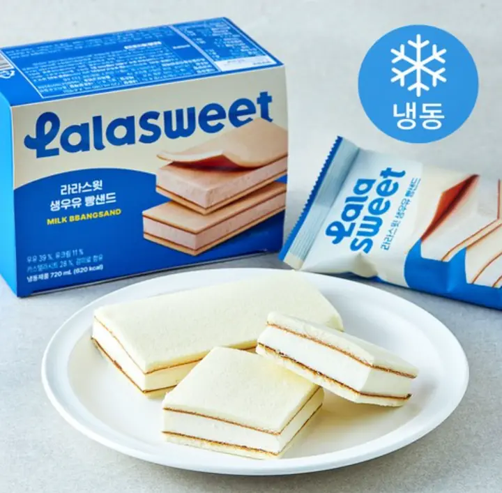 라라스윗 생우유 빵샌드 아이스크림 (냉동) 제품 사진