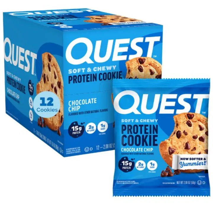 퀘스트뉴트리션 Quest Nutrition 초콜릿 칩 프로틴 쿠키, 59g, 12개 제품 사진