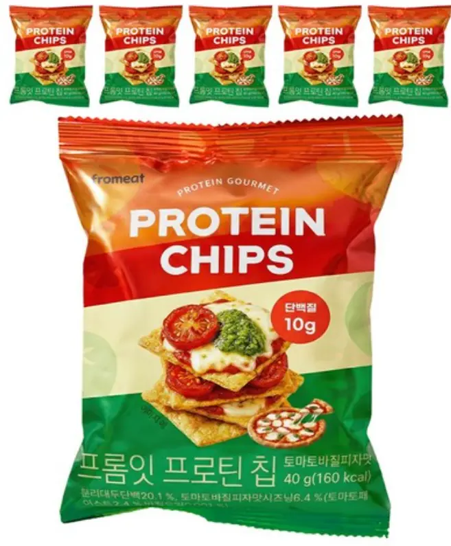 프롬잇 프로틴칩 토마토바질 피자맛 제품 사진